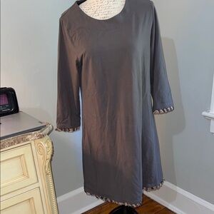 Spartina 449 Gray Dress with Fringe Trim